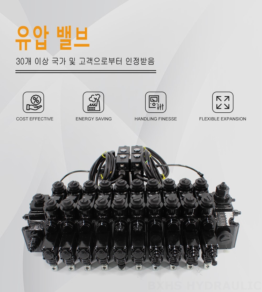 DCV150-10-NPT 수동 및 전기 유압 10 스풀 구역 방향 밸브